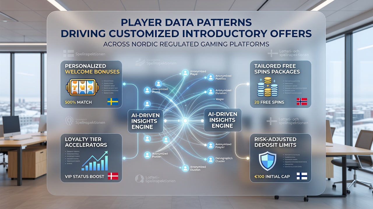 Infographic illustrating how behavioral data segments influence welcome bonus variations across regulated Nordic sites