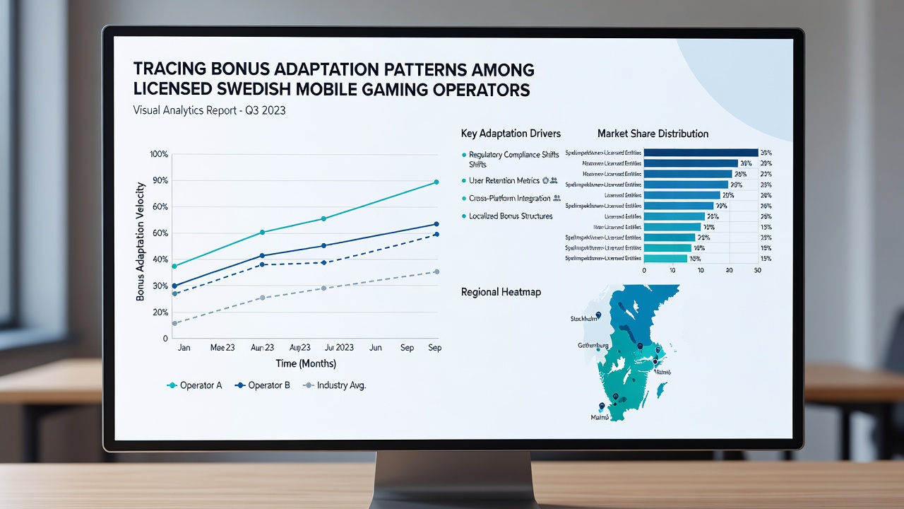 Swedish mobile gaming dashboard displaying bonus pattern analytics and regulatory compliance metrics